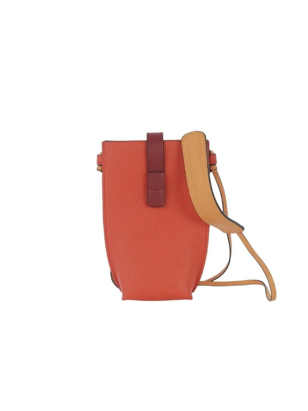 Loewe Pocket Smartphone Shoulder Bag Pochette Orange Beige